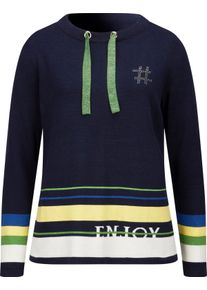 Damske Svetr s dlouhým rukávem s pajetkami námořnická modrá-jablková-vzor ,velikost 46