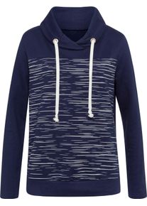 Damske Mikina s rolákovým límcem námořnická-ecru-potisk ,velikost 48