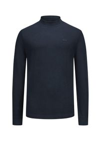 Velk&eacute; Velikosti - BOSS Orange - Geripptes Sweatshirt aus Baumwolle mit Stehkragen - 3XL - N&aacute;mořnick&aacute; Modr&aacute;