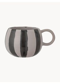 Bloomingville Ručně vyrobený pruhovaný XL hrnek Serina Černá Hlína 510 ml