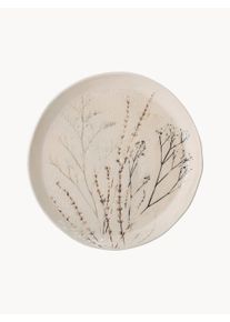 Bloomingville Ručně vyrobený servírovací talíř s motivem trávy Bea Béžová Keramika, Hlína Ø 28 cm, V 3 cm