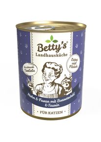 Bettys Landhausküche Cat Nassfutter mit Huhn & Fasan, 6x400g