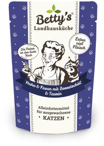 Bettys Landhausküche Cat Nassfutter mit Huhn & Fasan, 12x100g