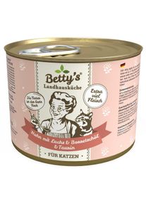 Bettys Landhausküche Cat Nassfutter mit Huhn & Lachs, 6x200g