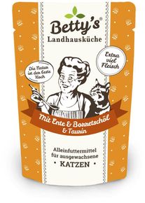 Bettys Landhausküche Cat Nassfutter mit Ente & Borretschöl, 12x100g