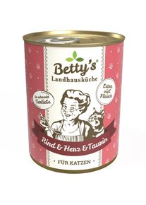 Bettys Landhausküche Cat Nassfutter mit Rind & Herz, 6x400g