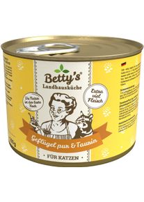 Bettys Landhausküche Cat Nassfutter mit Geflügel pur, 6x200g