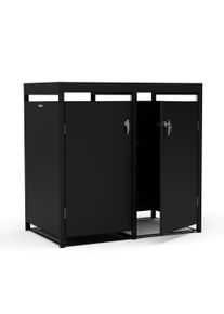 Blumfeldt BinSafe, box na odpadky, 2 odpadkov&eacute; ko&scaron;e, 240 l, uzamykateln&yacute;, pozinkovan&aacute; ocel odoln&aacute; vůči povětrnostn&iacute;m vlivům, střecha pro v&yacute;sadbu