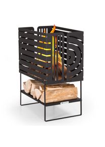 Blumfeldt Krakatoa, ohni&scaron;tě, masivn&iacute; ocel, přihr&aacute;dka na dřevo, laserem řezan&yacute; design