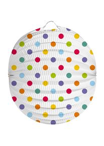 Folat Lampion kulat� b�l� s punt�ky 22 cm
