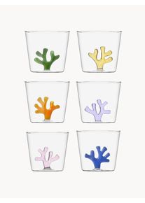 ICHENDORF Sada ručně vyrobených sklenic z borosilikátového skla Coral Reef, 6 dílů Barevná Sklo Ø 9 cm, V 8 cm, 350 ml