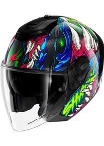 SHARK RS Jet Carbon Shaytan, open face helmet , color: Blue/Pink/Green , size: XL