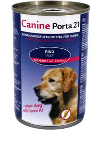PORTA21 Canine Nassfutter mit Rind & Huhn, 24x400g