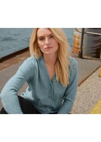 Tchibo - Pletený kabátek s vlnou - pro ženy - vel. XXL 52/54 - barva: modrá