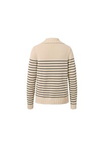 Tchibo - Pletený svetr přes hlavu s polo límcem - pro ženy - vel. XL 48/50 - barva: modrá/s proužky