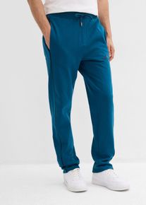 Teplákové kalhoty s kontrastními detaily z čisté bavlny | Petrolejová | Vel. 48/50 M | 100% bavlna| bonprix