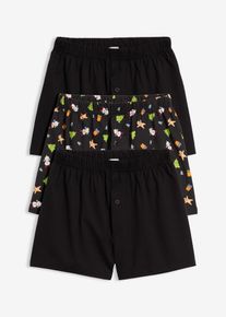 Voln&eacute; boxerky z čist&eacute; bavlny (3 ks v balen&iacute;) | Čern&aacute; | Vel. 164/170 | bonprix