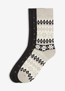 Termo ponožky s vnitřn&iacute; stranou z měkk&eacute;ho frot&eacute; (3 p&aacute;ry v balen&iacute;) | Čern&aacute; | Vel. 39-42 | Frot&eacute;| bonprix