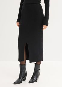 Sukně z jemn&eacute; pleteniny z měkk&eacute; visk&oacute;zov&eacute; směsi | Čern&aacute; | Vel. 48/50 (XL) | visk&oacute;za| bonprix