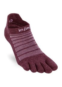 injinji Run Lightweight No Show Wool Running socks (L, purple/red)