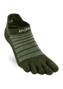 injinji Run Lightweight No Show Wool Running socks (M, olive)
