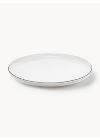 Broste Copenhagen Ručně vyrobené porcelánové snídaňové talíře Salt, 4 ks Bílá Porcelán Ø 22 cm