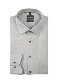 Velké Velikosti - OLYMP - Luxor, Comfort Fit, Nežehlivá košile se strukturovaným vzorem, extra dlouhá - 46SL - Zelená