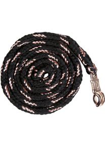 HKM Rosegold Strick, Panikhaken, schwarz/rosegold, 180cm