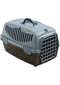KERBL Pet Gulliver 1 Transportbox, blau/braun, 48x32x31cm