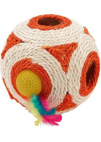 KERBL Pet Spielwürfel Rassel-Feder-Ball, 12cm