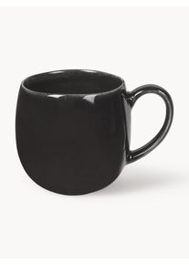 Broste Copenhagen Ručně vyrobené XL šálky na čaj Nordic Coal, 2 ks Černá Hlína Ø 9 x V 10 cm, 450 ml