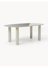 Jídelní stůl se skleněnou deskou Beni Béžová Dřevo, Sklo Š 200 cm, H 110 cm | Westwing Collection