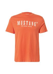 Mustang Muži Tričko 'Austin' oranžově červená / bílá XL