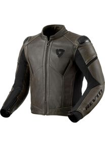 Revit Parallax, leather/textile jacket , color: Olive/Black , size: 52