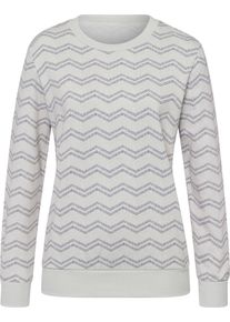 Damske Mikina s žebrovanými náplety, uvnitř zdrsněná světlešedá-námořnická modrá-potisk ,velikost 48