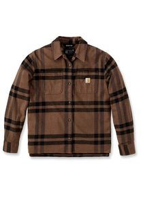 Carhartt Women's Midweight Flannel L/S Plaid Shirt Shirt Women (XL, brown)