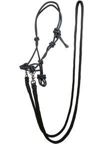 HKM Knotenhalfter mit Zügel, schwarz, Pony