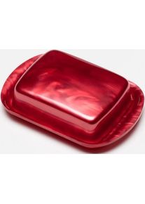 G.F. Heim S&ouml;hne Butterdose aus Acrylglas gro&szlig; rot 535-21