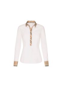 Popel&iacute;nov&aacute; halenka s kostkovan&yacute;m detailem Seidensticker - pro ženy - vel. 46 - barva: b&iacute;l&aacute;