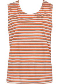 Damske Top s kulatým výstřihem oranžová-bílá-proužek ,velikost 54