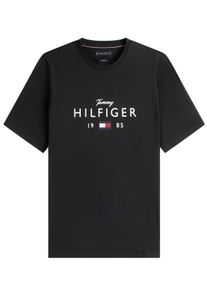 Velk&eacute; Velikosti - Tommy Hilfiger - T-Shirt z měkk&eacute; bavlny s potiskem loga, Regular Fit - 4XL - Čern&aacute;