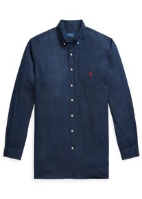 Velk&eacute; Velikosti - Polo Ralph Lauren - Lněn&aacute; ko&scaron;ile s n&aacute;&scaron;ivkou s logem - 4XL - N&aacute;mořnick&aacute; Modr&aacute;