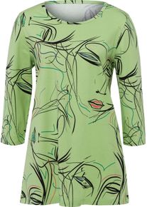 Damske Dlouhé tričko s 3/4 rukávy rezedová-černá-potisk ,velikost 48