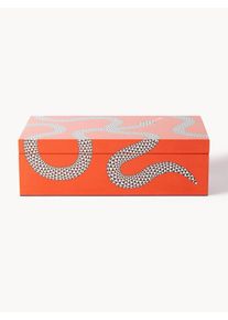 Jonathan Adler Ručně vyrobený úložný box Eden Oranžová, Bílá Dřevo Š 25 cm, V 15 cm