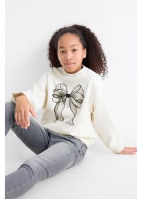 C&Amp;A Mašle-mikina se štrasovými kamínky, Bílé, Größe: 170