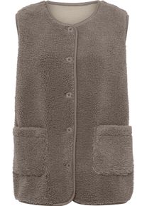 Damske Fleecov&aacute; vesta na knofl&iacute;ky taupe ,velikost 40