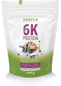 nutri+ veganes 6K Proteinpulver, 1000 g Beutel, Blueberry-Muffin