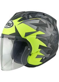 Arai SZ-R Evo Mimesis, open face helmet , color: Neon-Yellow/Grey/Black , size: M