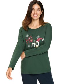 Damske Tričko s dlouh&yacute;m ruk&aacute;vem s v&aacute;nočn&iacute;m potiskem mechov&aacute;-b&iacute;l&aacute; ,velikost 54