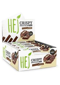 Hej Crispy Protein Bar, 12 x 45 g Riegel, Caramel Peanut